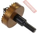 Коронка по металлу HSS TiN 45 мм цилиндрический хвостовик 8 мм ELITECH 1820.141500