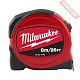 Рулетка измерительная 8 м 25 мм с метрической и дюймовой шкалой MILWAUKEE Slim 8 м